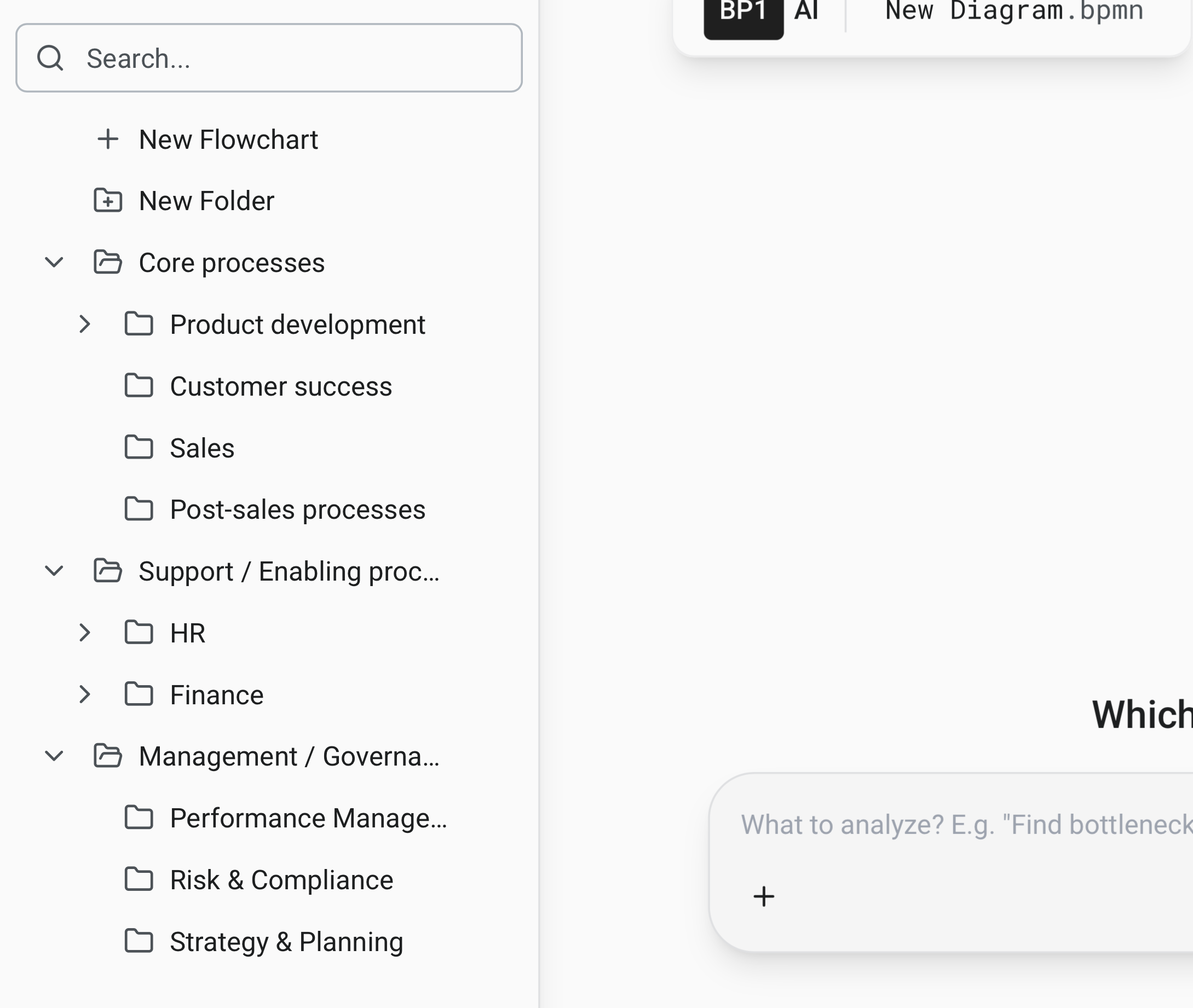 Structured process catalog